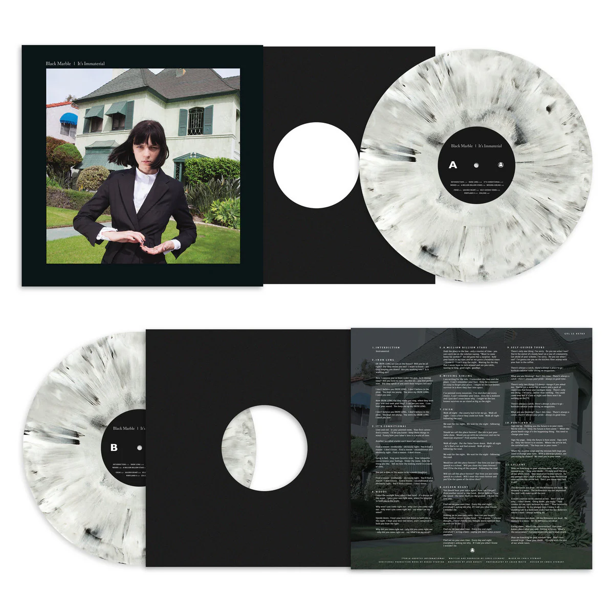Black Marble - It's Immaterial (Marbled Black & White Vinyl LP) - Image 2