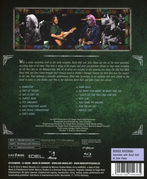 Daryl Hall & John Oates - Live In Dublin