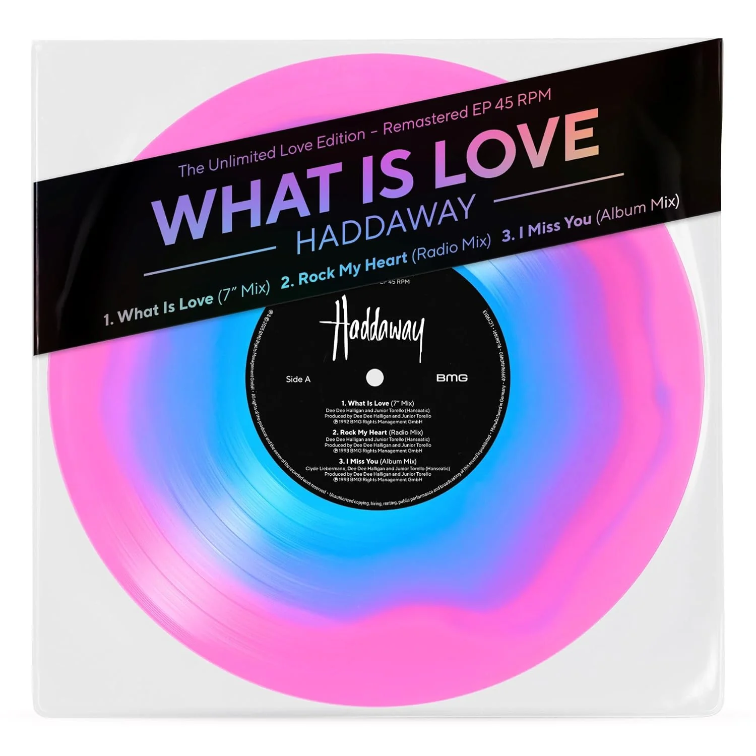 Haddaway - What Is Love (Blue & Pink Swirl Coloured 10")