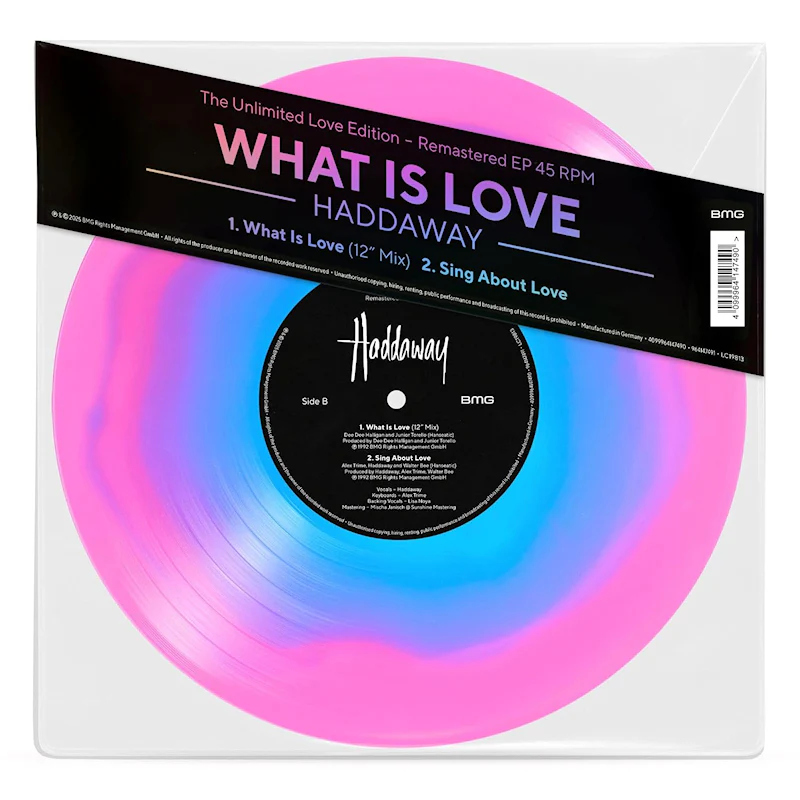 Haddaway - What Is Love (Blue & Pink Swirl Coloured 10") - Image 2