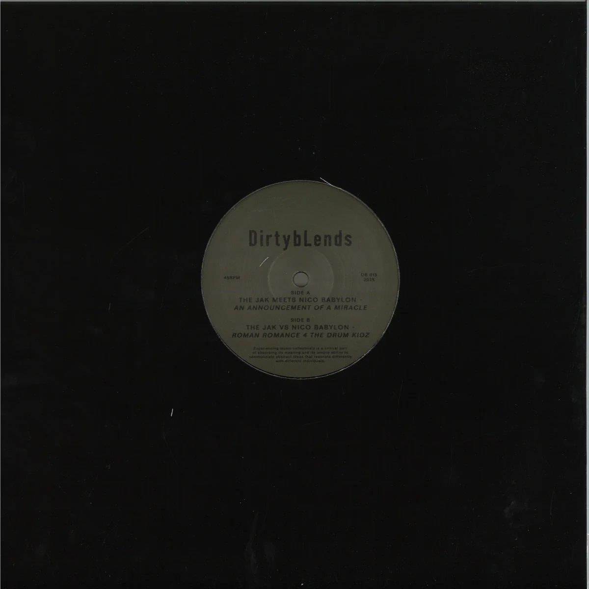 Nico Babylon / the Jak - An Announcement of a Miracle / Roman Romance 4 the Drum Kidz (12")