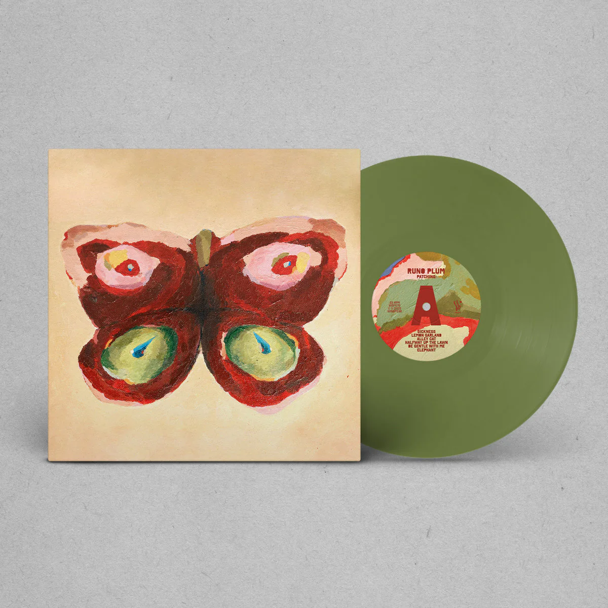 Runo Plum - Patching (Olive Green Vinyl LP) - Image 2
