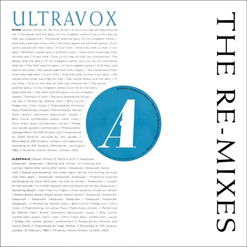 Ultravox - The Re-Mixes (Clear Vinyl w/ Paper Inners & Sticker LP) - Image 2