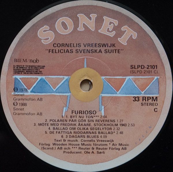 USED - Cornelis Vreeswijk - Felicias Svenska Suite - Image 6