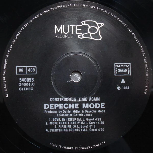 USED - Depeche Mode - Construction Time Again - Image 3