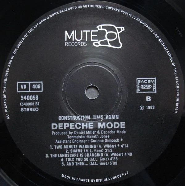 USED - Depeche Mode - Construction Time Again - Image 4