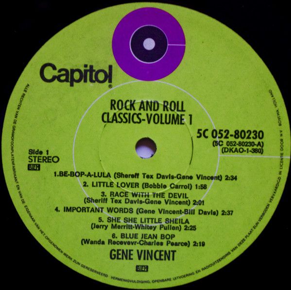 USED - Gene Vincent - Rock And Roll Classics Vol.1 - Image 3