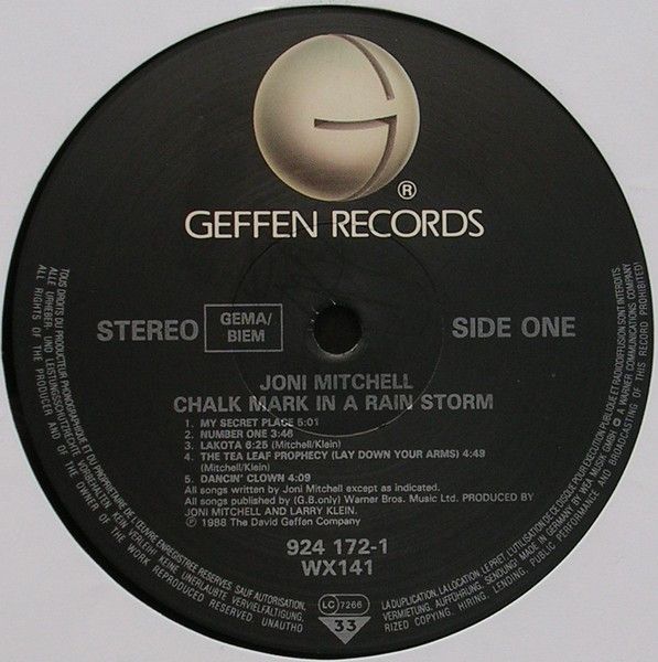 USED - Joni Mitchell - Chalk Mark In A Rain Storm - Image 3