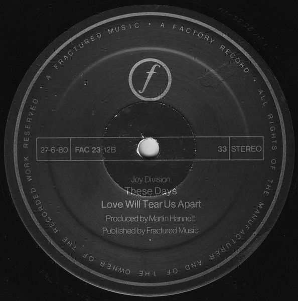 USED - Joy Division - Love Will Tear Us Apart - Image 4