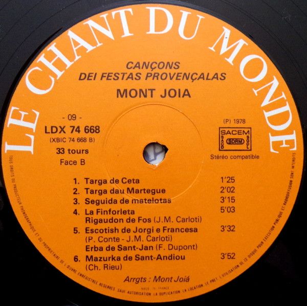 USED - Mont-Jòia - Cançons Dei Festas Provençalas - Image 8