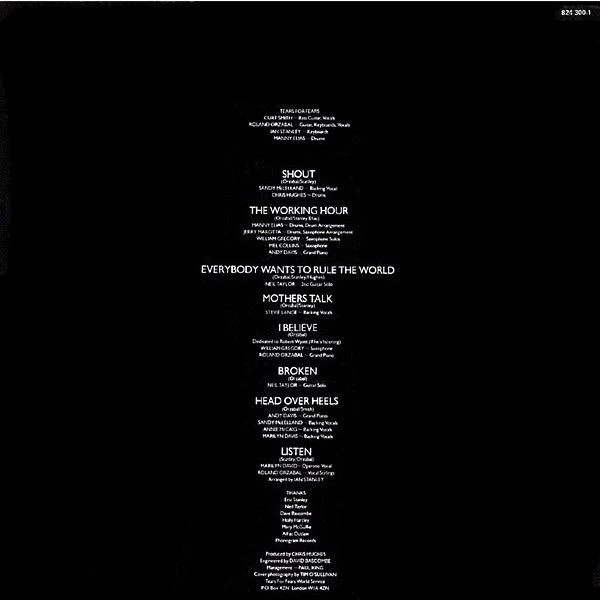 USED - Tears For Fears - Songs From The Big Chair - Image 2