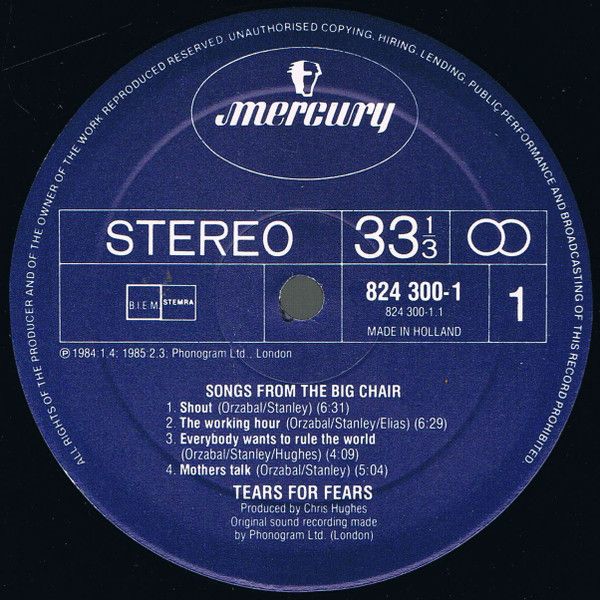 USED - Tears For Fears - Songs From The Big Chair - Image 4