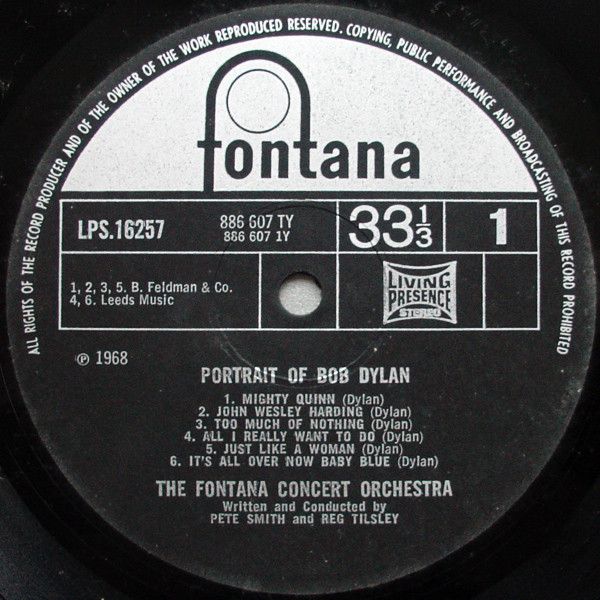 USED - The Fontana Concert Orchestra - Portrait Of Bob Dylan - Image 3