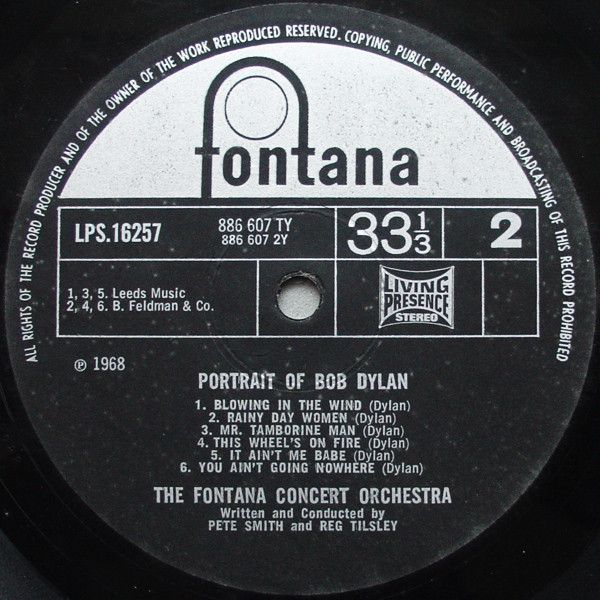 USED - The Fontana Concert Orchestra - Portrait Of Bob Dylan - Image 4