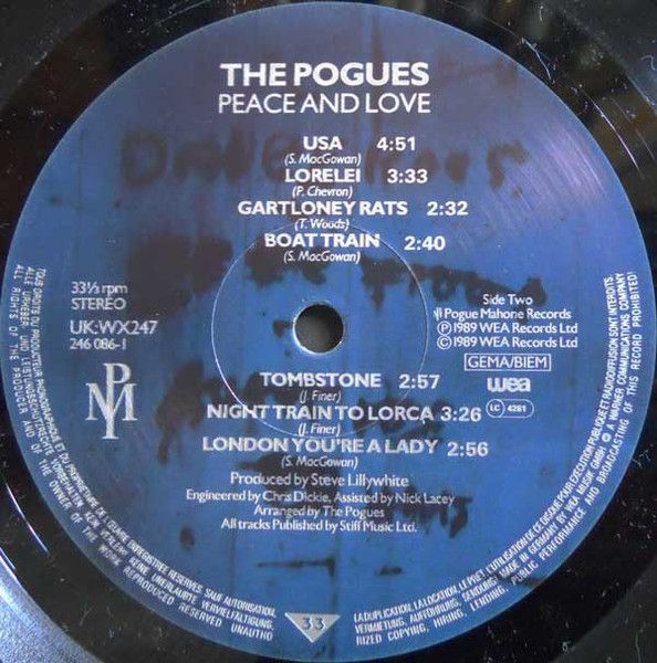 USED - The Pogues - Peace And Love - Image 4