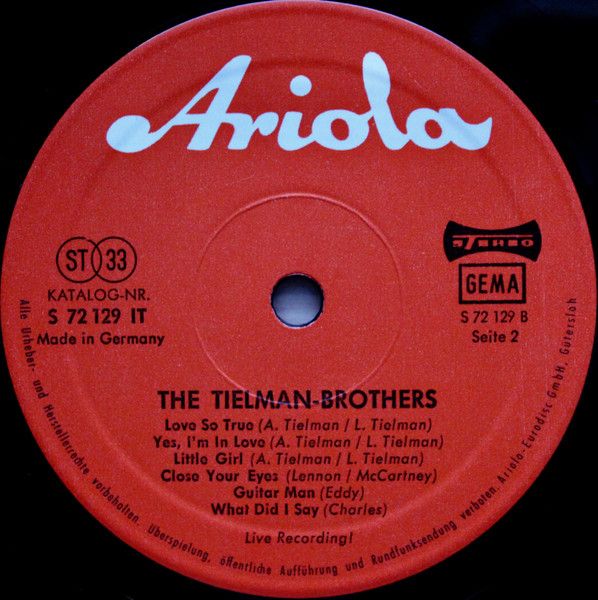 USED - Tielman Brothers - Live Recording - Image 4