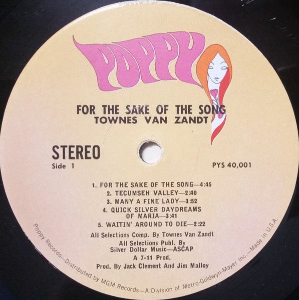 USED - Townes Van Zandt - For The Sake Of The Song - Image 3